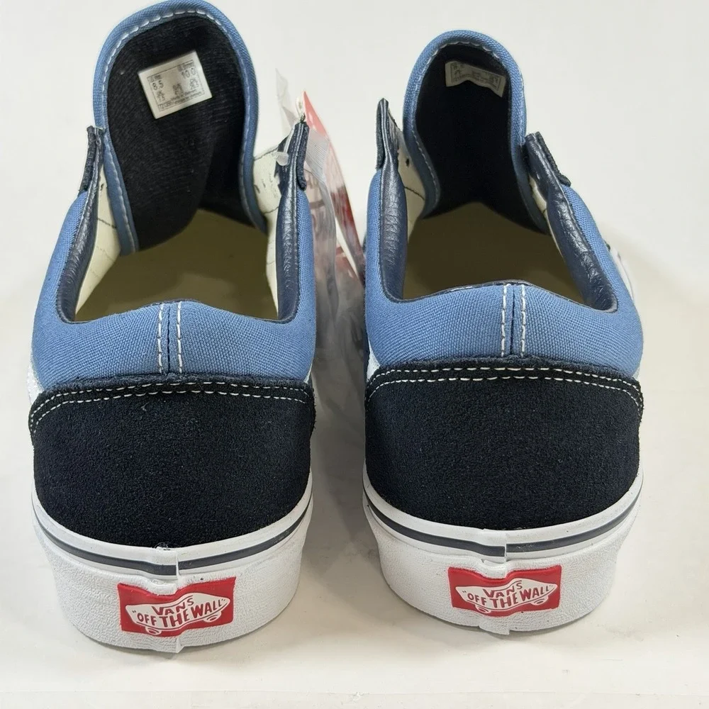 Vans Old Skool Womens-10‎ Mens-8.5 Navy White' Classic Skate Shoes / VN000D3HNVY